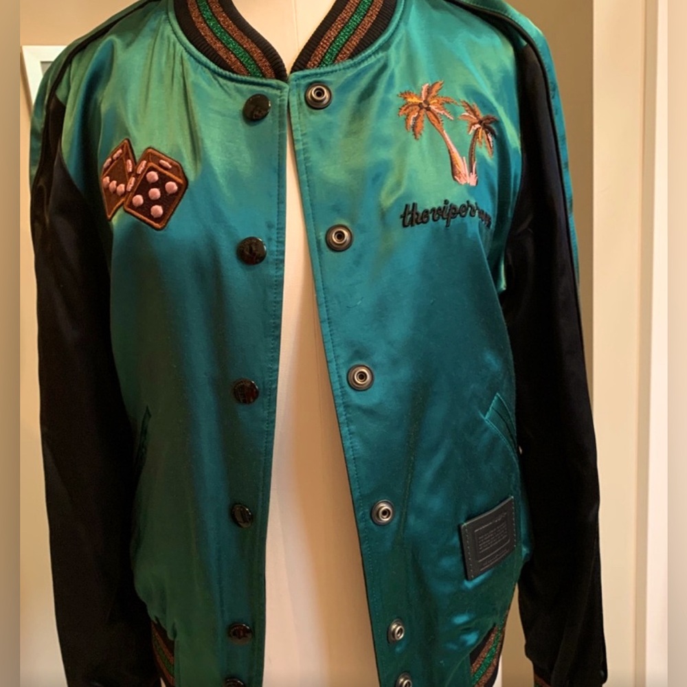Rare & Vintage Coach Viper Room Satin Reversible Bomber Jacket (US 10)